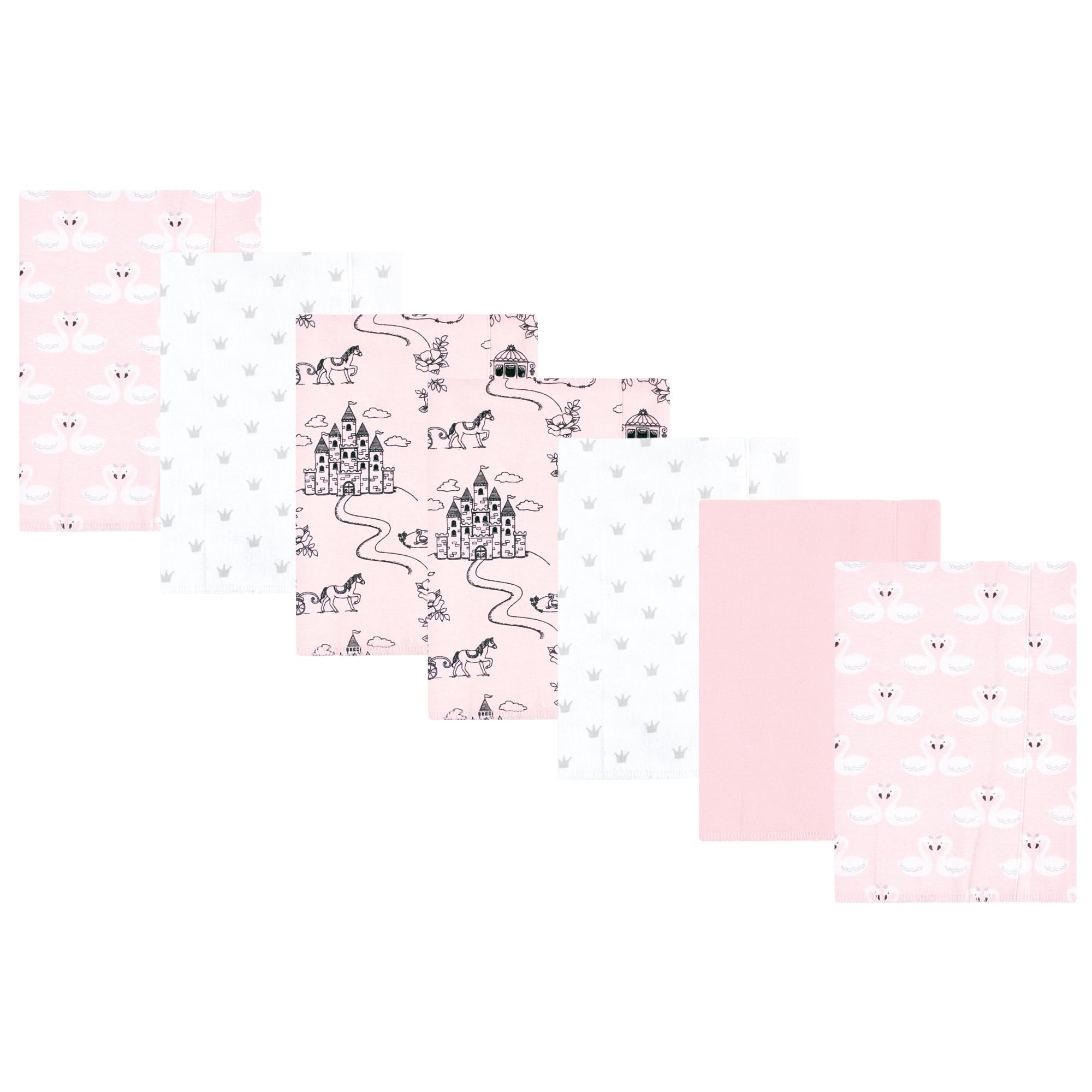 Luvable Friends Hudson Baby Flannel Burp Cloths 7pk, Pink Princess