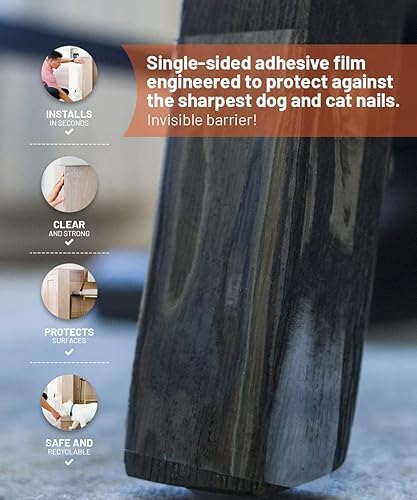Miniatura 4 de CLAWGUARD Cinta de protección barrera de protección duradera de una sola cara contra gatos perros pájaros conejos rascar y garras de muebles sofá