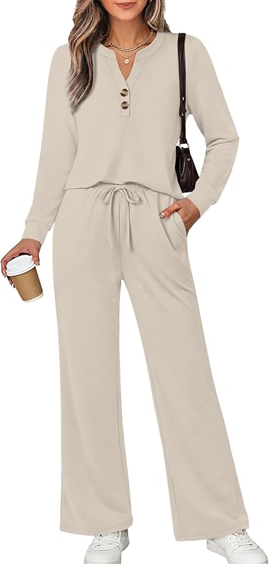 WIHOLL Two Piece Lounge Sets for Women Fall Travel Airport Vacation Outfits