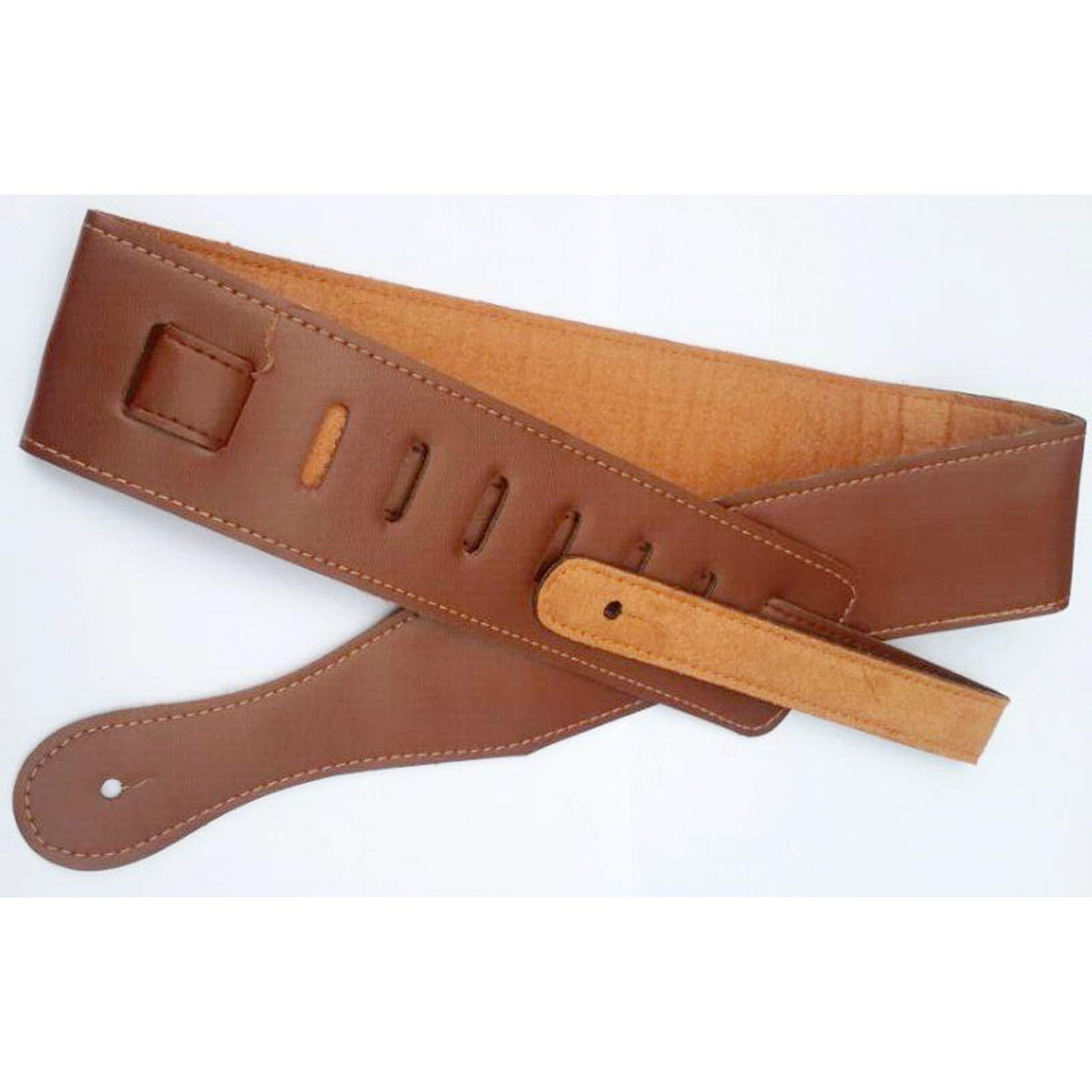 Cinghie regolabili in pelle per chitarra, stile lussuoso, larghezza 6,5 cm, colore marrone chiaro