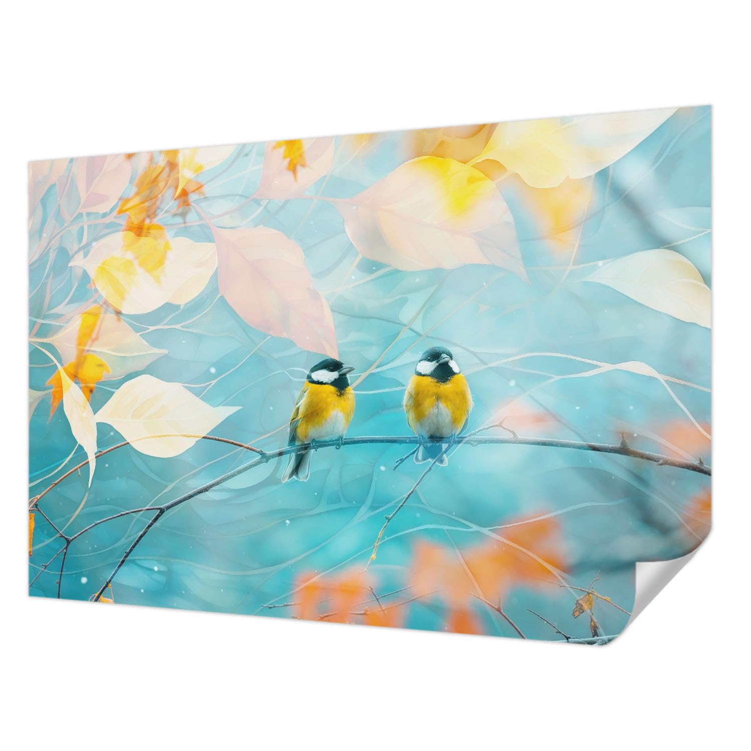 Papel tapiz adhesivo aves de primavera 152x104 cm para salon y dormitorio