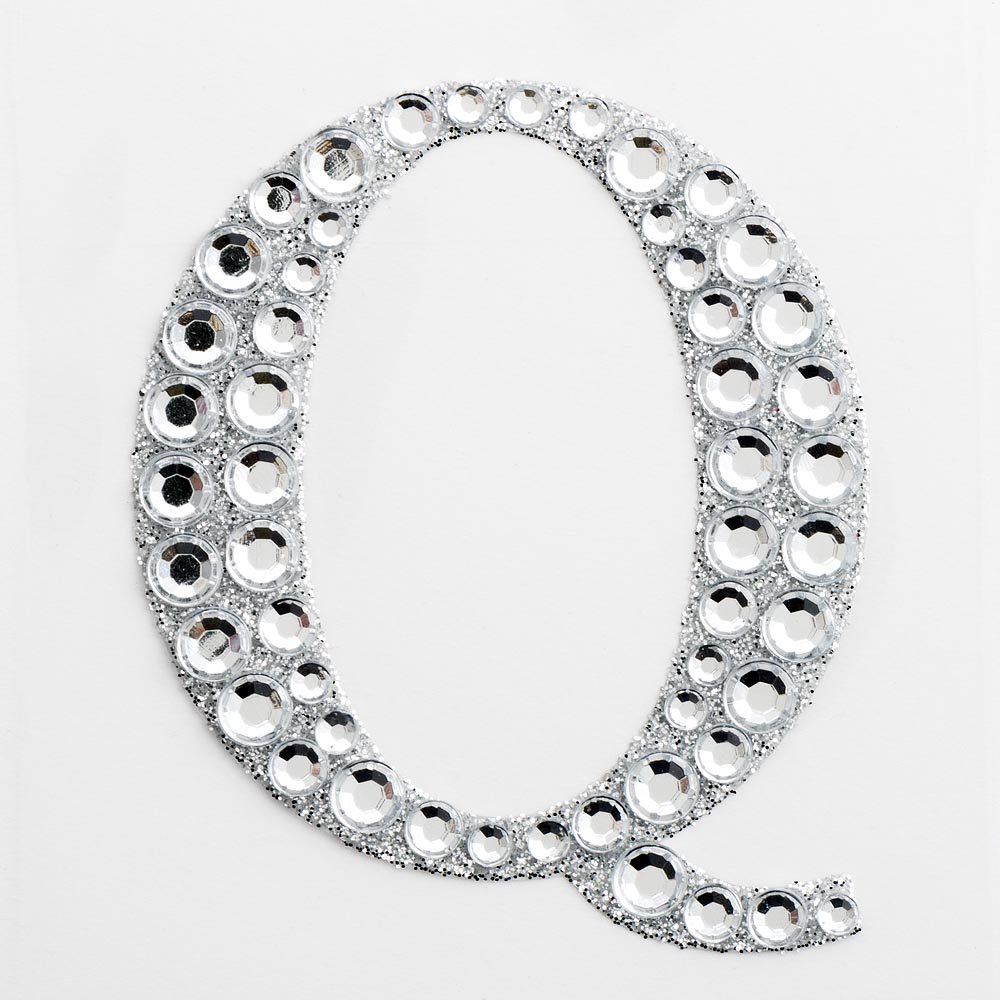 Italian Options Q 5Cm Diamante Self Adhesive Glitter Sticker Letter