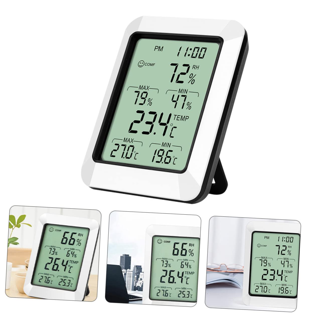 HANABASS 2pezzi Termometro Elettronico Per Umidità e Monitor Portatile Per Display Consumo Ridotto Facile Usare Batteria