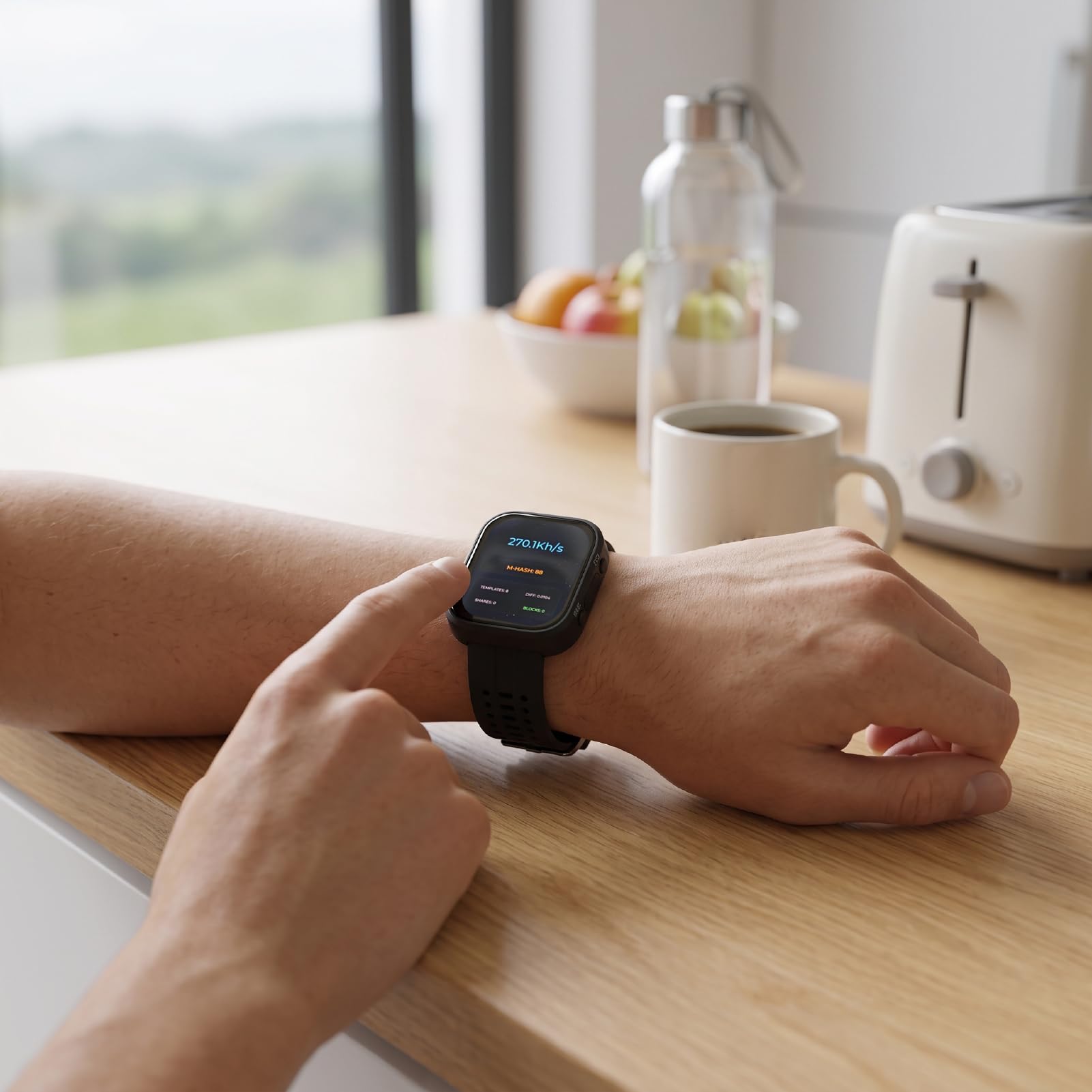 Luocute Orologio con connettività WiFi 2,4 GHz, Dispositivo Indossabile per Monitoraggio Digitale, for Uso Quotidiano e Tecnologia Personale