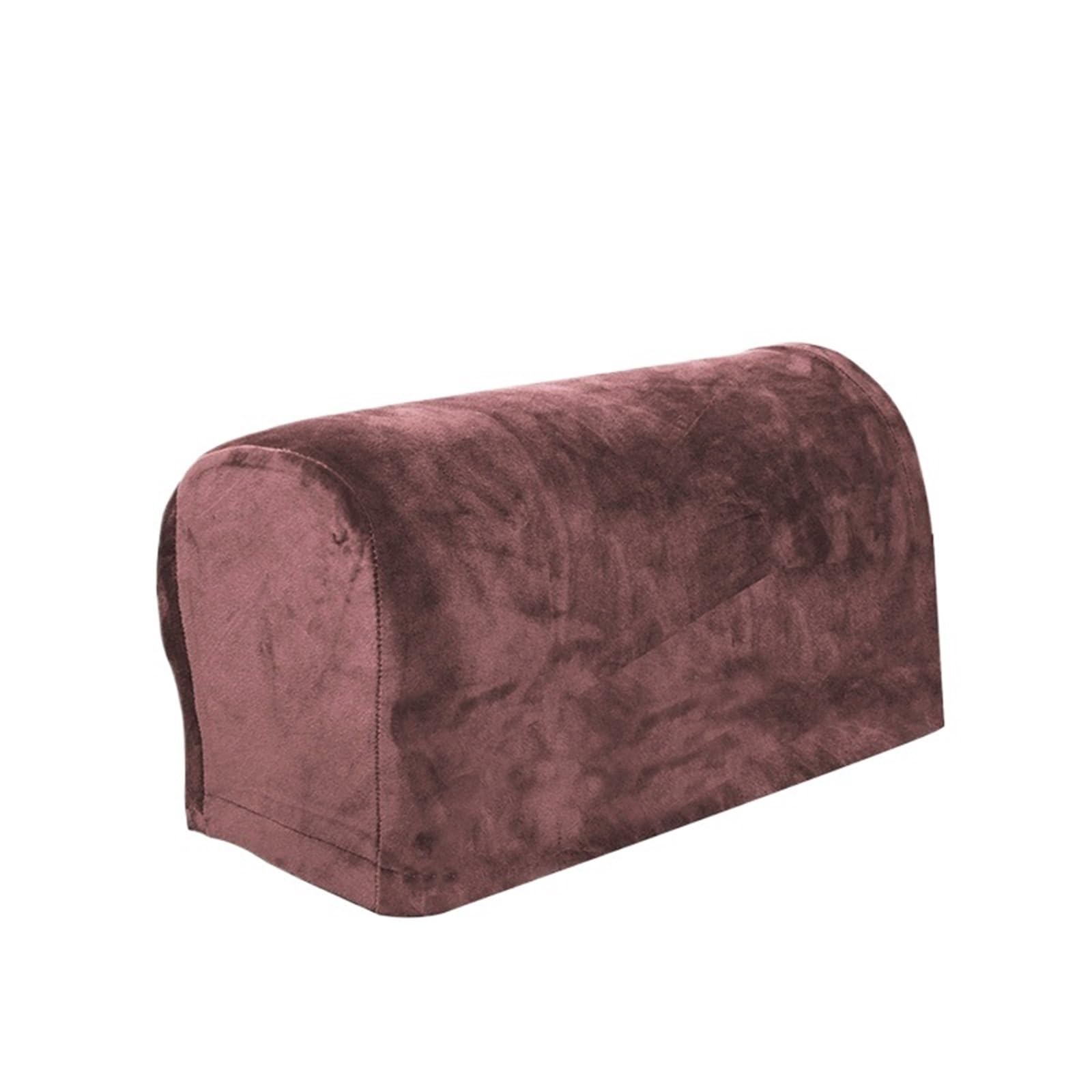 SFOIKVG Arm Covers 2pcs Elastic Armrest Cover Velvet Sofa Slipcover For Sofas for Sofa Chair(Coffee)
