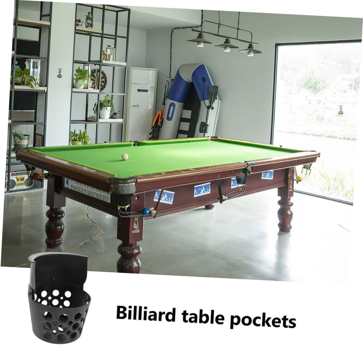 Yardwe 4pcs Fit Pool Table Pockets Replacement PE Material Billiard Table Accessories with Smooth Ball Drop System for Competitive Play and Accurate Ball Positioning Black