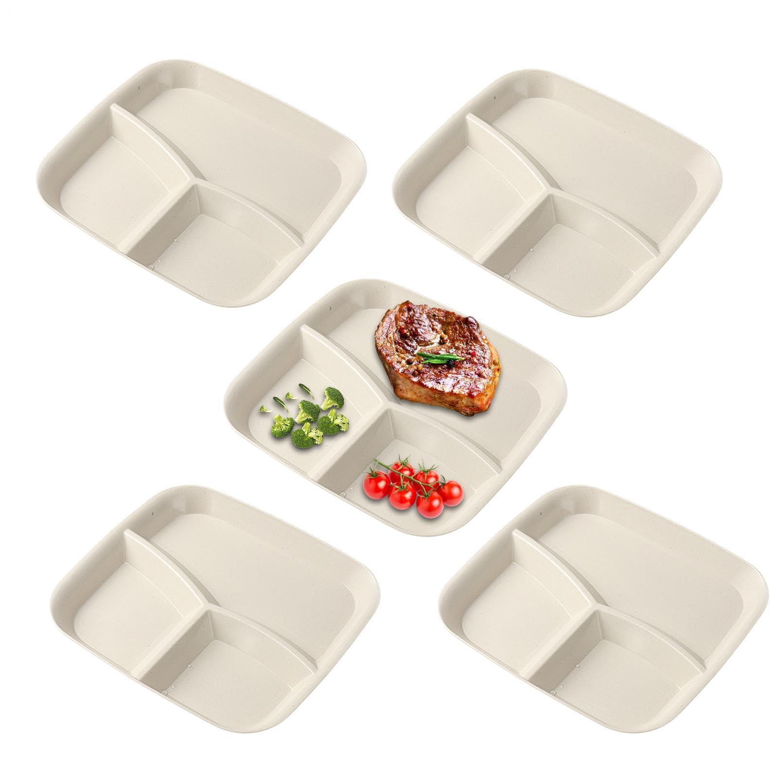 Assiettes à Divisions Plat de Service à 3 Compartiments