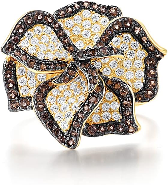 Santuzza Sterling Silver Gemstone Flower Ring for Women - Image 2