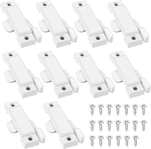 Miniatura 9 de Paquete de 10 Cerraduras de Ventana Negras de Acción de Leva, Pestillos de Ventana con Retenedor de Fundición a Presión, Piezas de Ventana Negro-a