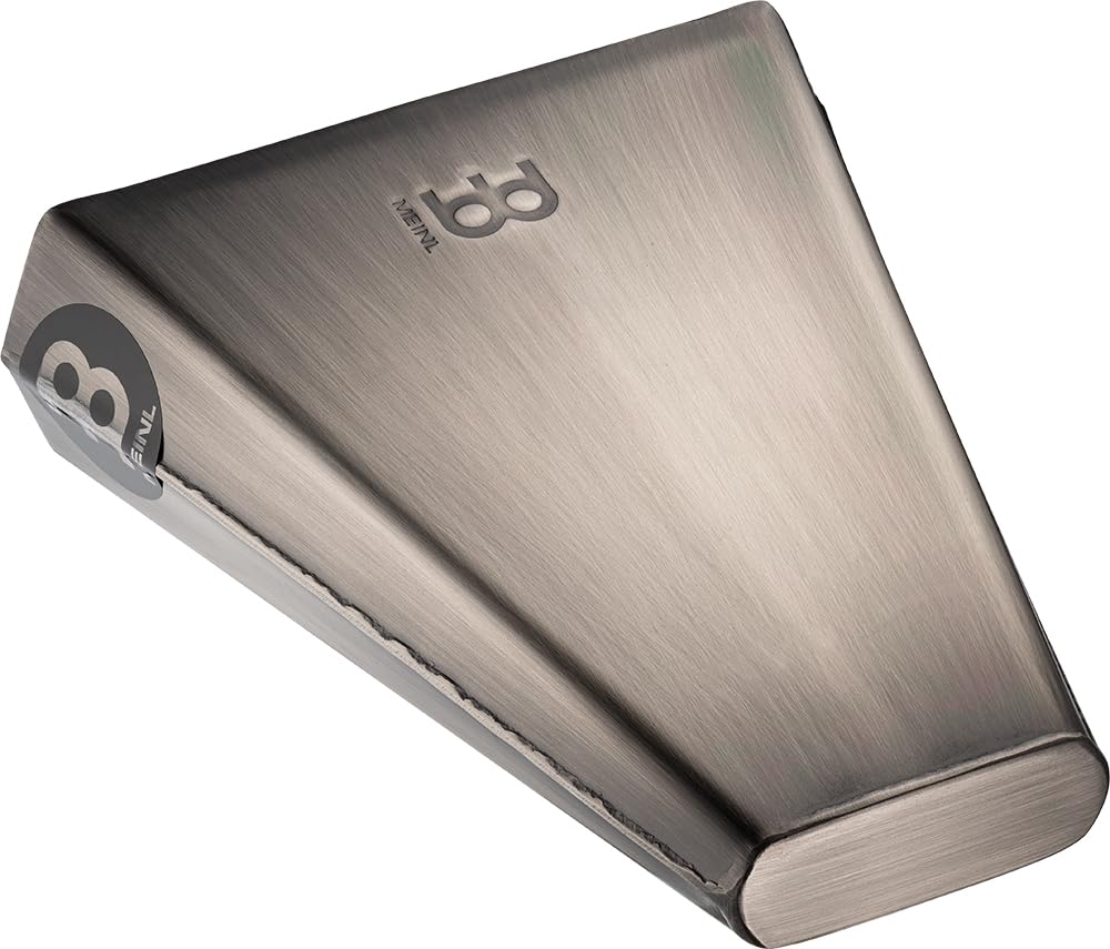 Meinl Percussion Handheld Cowbell Instrument - Großes Aufschlagidiophon - Länge 7,75 Zoll - Stahl, Silber (STB785H)