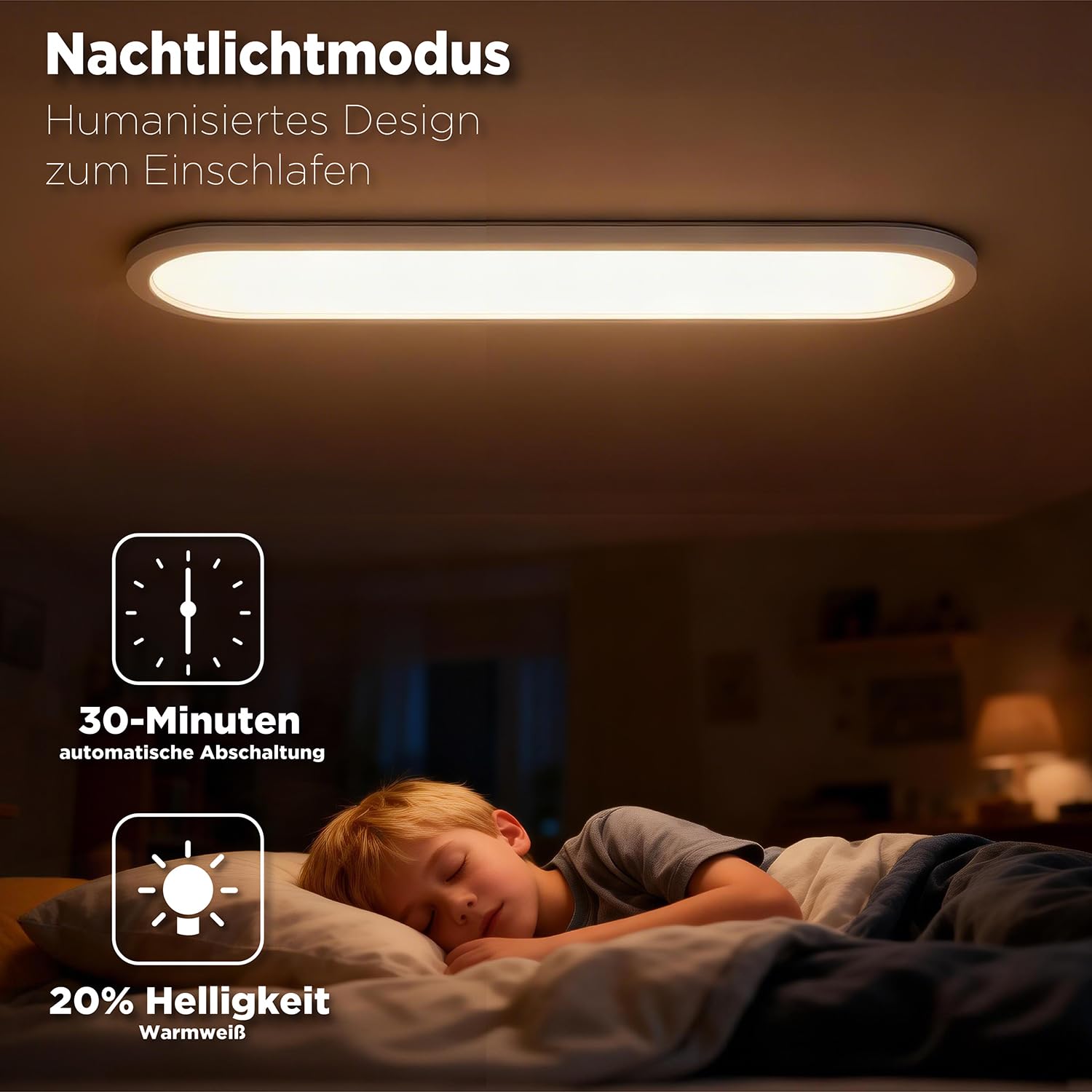 LED Deckenleuchte mit Fernbedienung 36W Dimmbar 2700K-6500K 4900lm IP44 Wasserfest Speicherfunktion Nachtlicht für Wohnzimmer Schlafzimmer Küche Badezimmer Flur 80x20cm Oval Weiß