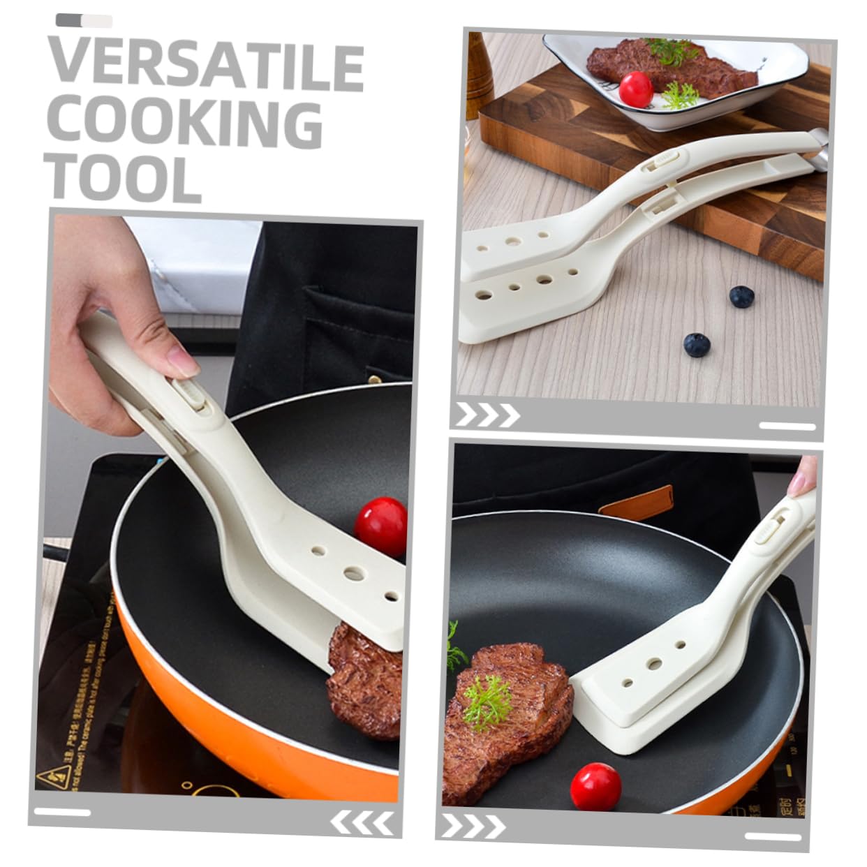 PRETYZOOM 5stücke Silicone Spatula Aus Hitzebeständigem Silikon Küchenzange Und Pfannenwender Rutschfester Griff Zum Grillen Braten Von Steaks Und Servieren Von Lebensmitteln