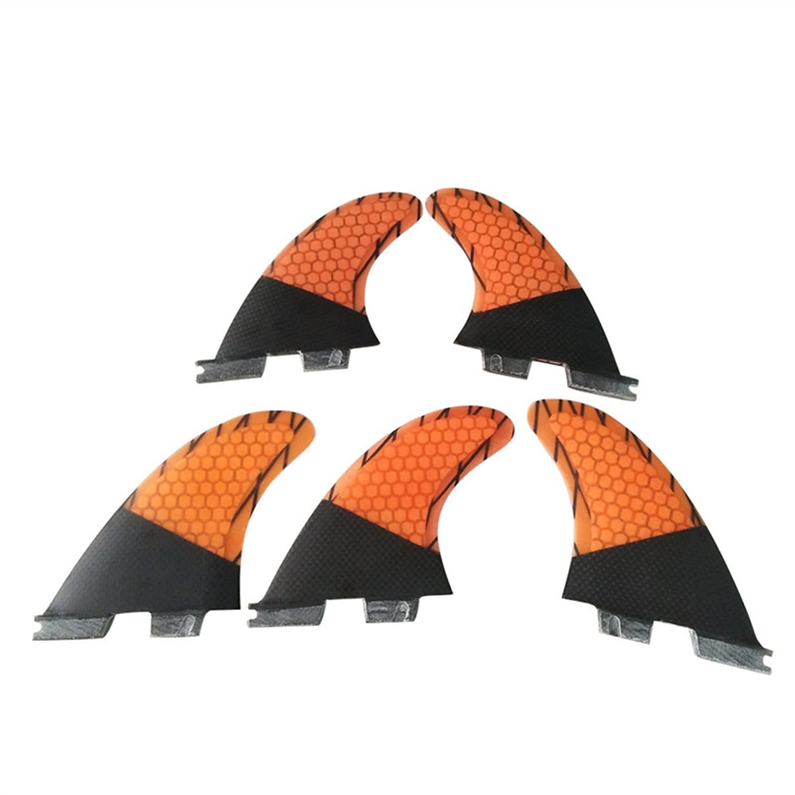 Honeycomb Carbon Fiber Surfboard Fin K2.1 Surf Rudder Cinco piezas de surf Tabla de surf Rudder Reemplazo de Paddle Accessories,Alta velocidad(Oranje)