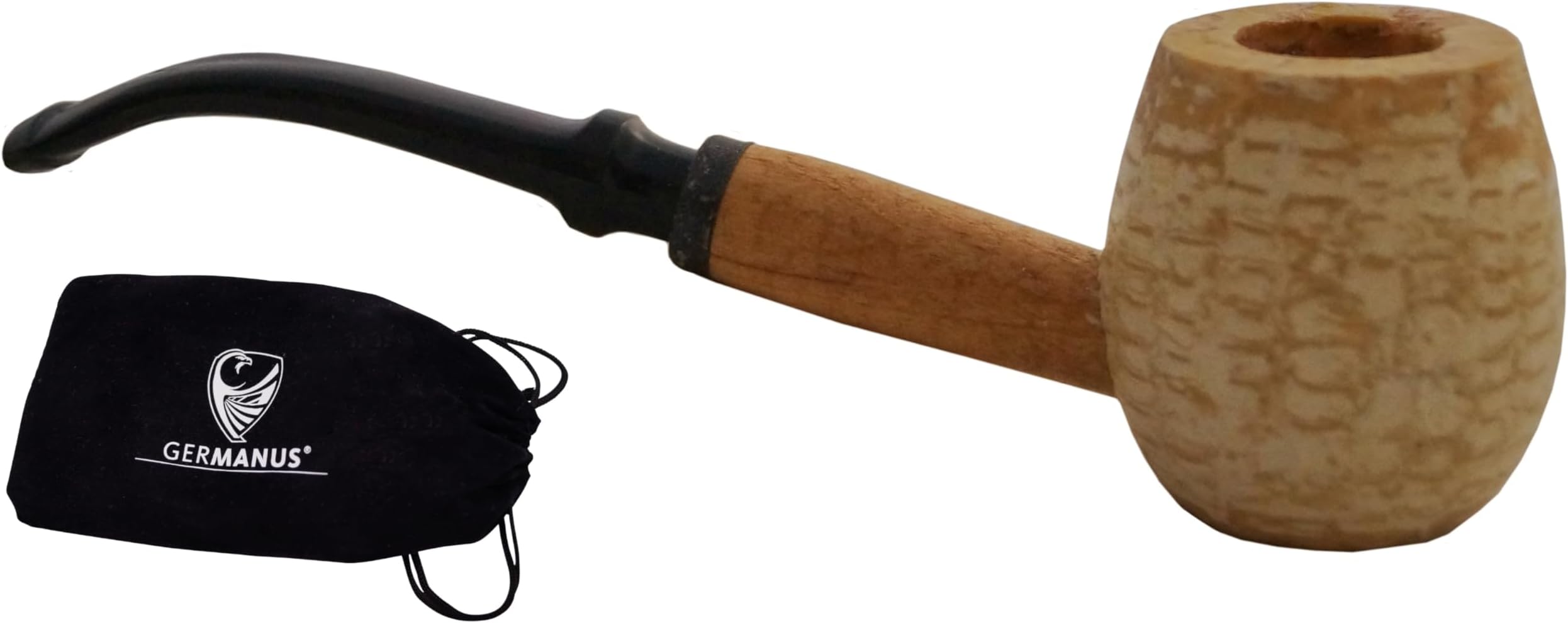 Original Corncob Pipe - Apple Bent - Tobacco Pipe incl. Pipe Bag, Sailor