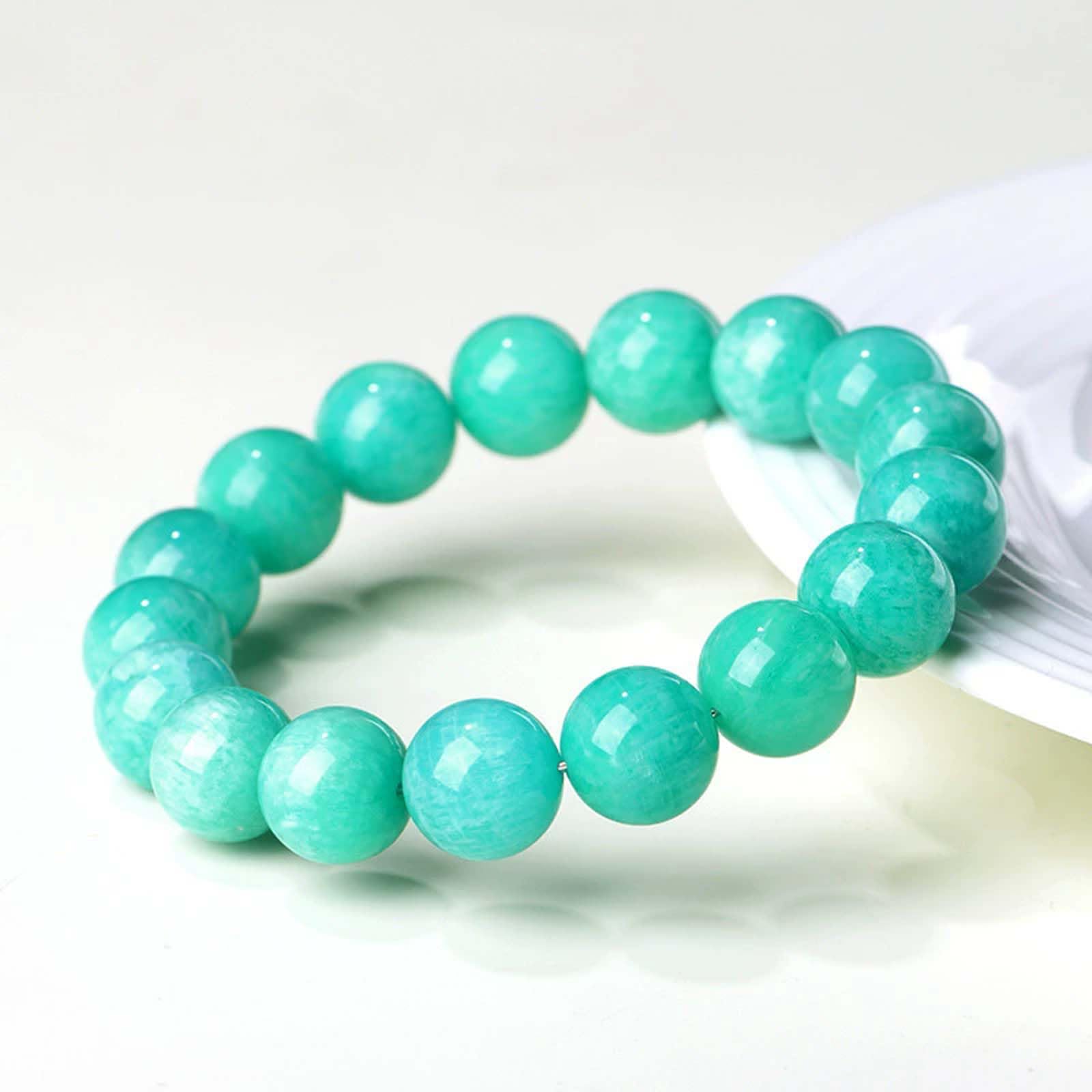Pulsera de Cuentas de Piedras Preciosas de amazonita Natural