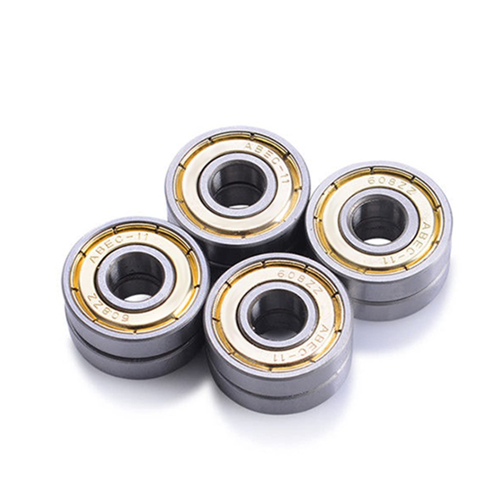 Rodamientos silenciosos de Alta Velocidad de Acero al Carbono 608ZZ Z, 16 Unidades, ABEC-11, for Patines, patinetes y monopatines.
