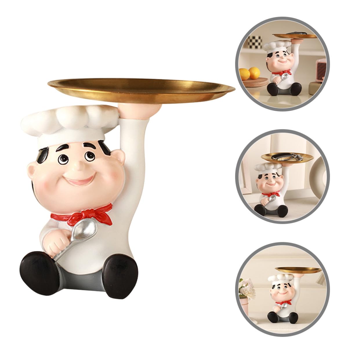 Abaodam Bandeja Decorativa para Almacenamiento de Joyas y Perfumes Diseño Elegante y Funcional de Resina Forma de Chef para Dormitorio o Recibidor