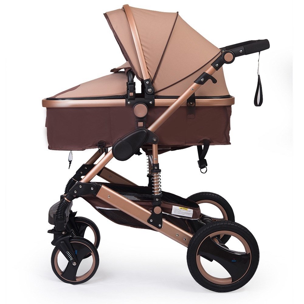 Kinderwagen California, 3 in 1 Kombikinderwagen Megaset 8 teilig inkl. Babywanne, Sportwagen, Babyschale, und Zubehör, zertifiziert nach der Sicherheitsnorm EN1888, beige