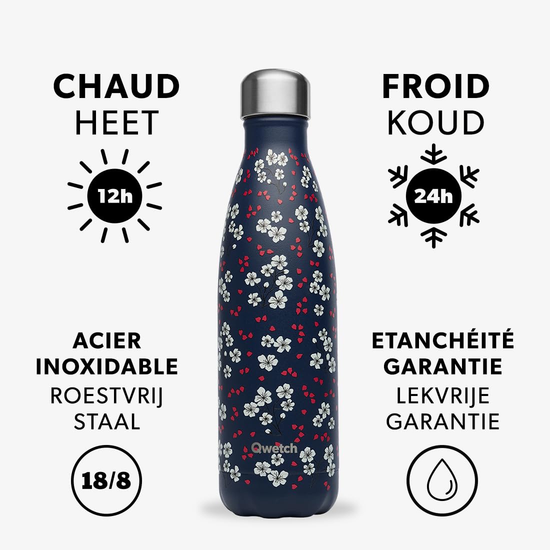 Waterdichte Voedselcontainer Qwetch Hanami Geïsoleerde Lunchbox 600 Ml - Roestvrij Staal, 5 Uur Warm, 7 Uur Koud Lunch Box Steel