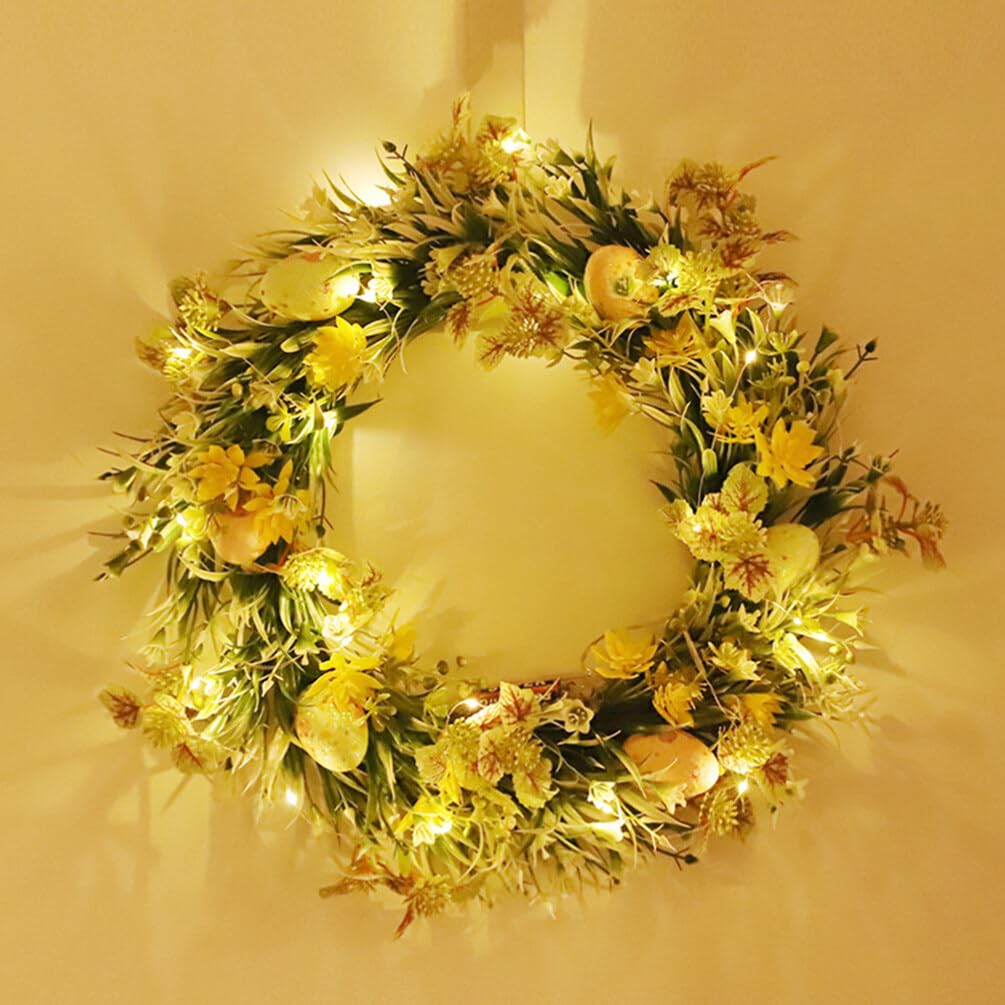 NUOBESTY Couronne De Pâques Suspendue Décoration De Porte Entrée Fleurs Artificielles pour Intérieur Et Extérieur Accessoire De Fête Unique pour Créer Une Ambiance Joyeuse