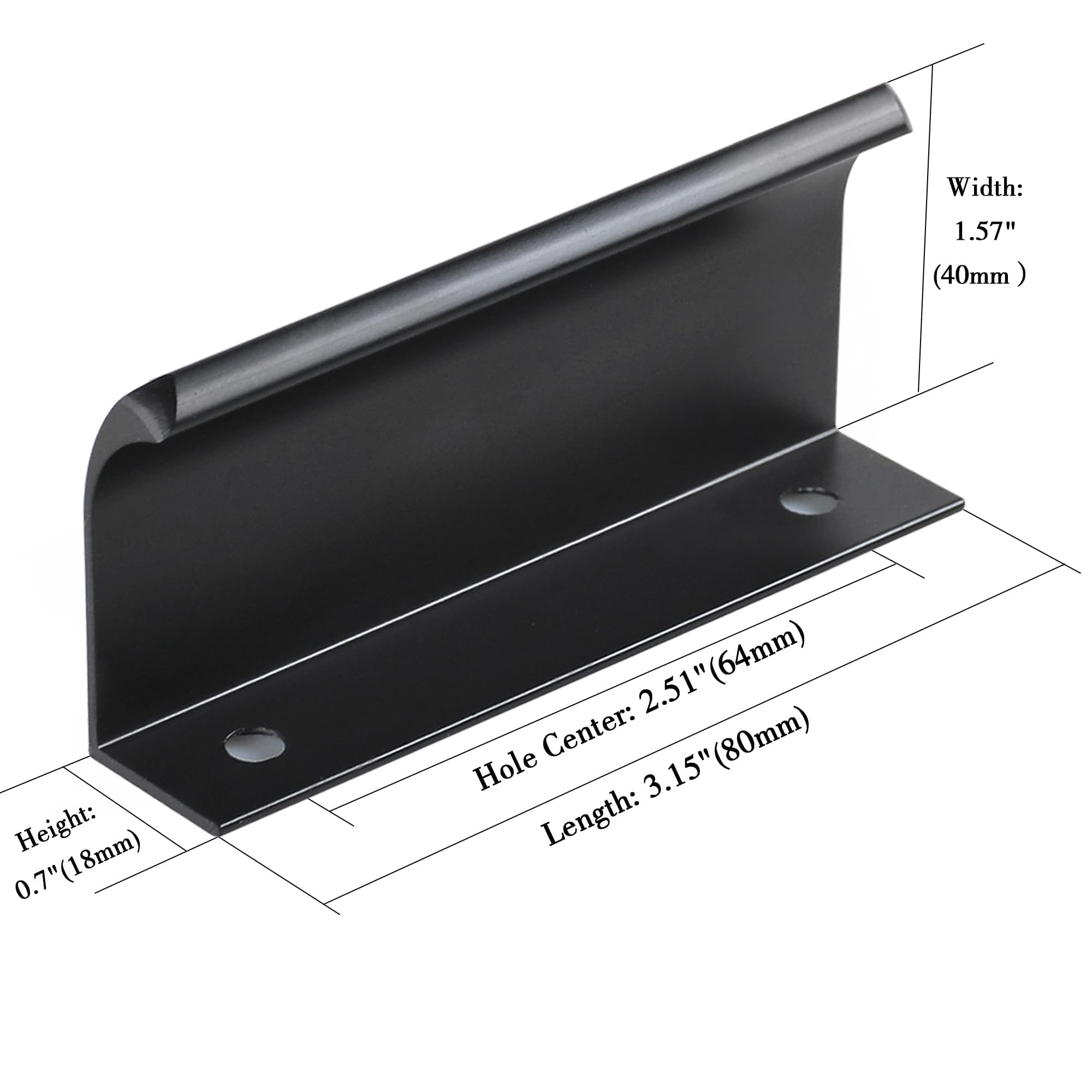 2x Poignée De Meuble Métal Finition Noir Mat Entraxe 96mm Hauteur 24mm