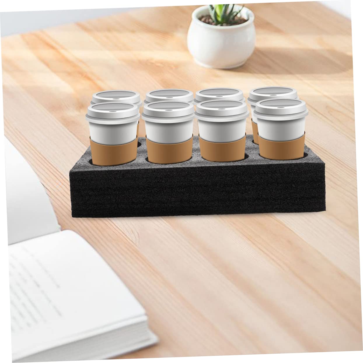 NAMOARLY 2Pcs Milk Tea Packing Holders Portable Beverage Carrier Tray for Takeout Drinks Lightweight Cup Holder for Restaurants Cafes and Food Trucks