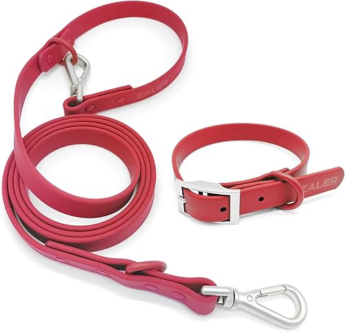 Juego de collar y correa para perro, correas impermeables ajustables a prueba de olores para perros grandes, medianos y pequeños, correa de perro de