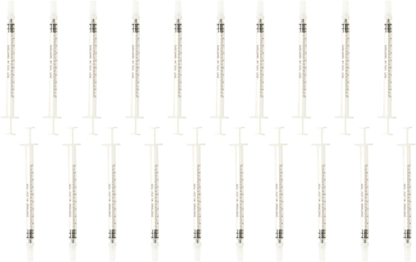 1ml Syringe Without Needle 20 Pack for Liquid Transfer Pet Feeding Industrial Adhesives Scientific Labs with Cap