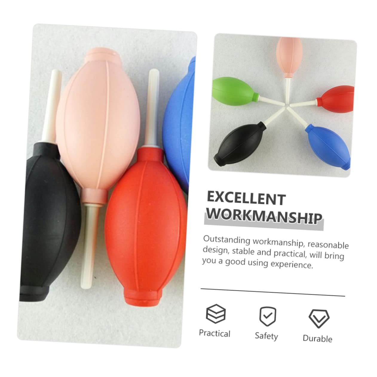 HEALEEP 6pcs Air Blower Cordless Compressed Air Duster Dust Blower Camera Lens Cleaner Lightweight TPE Material Tip Dust Cleaner Device