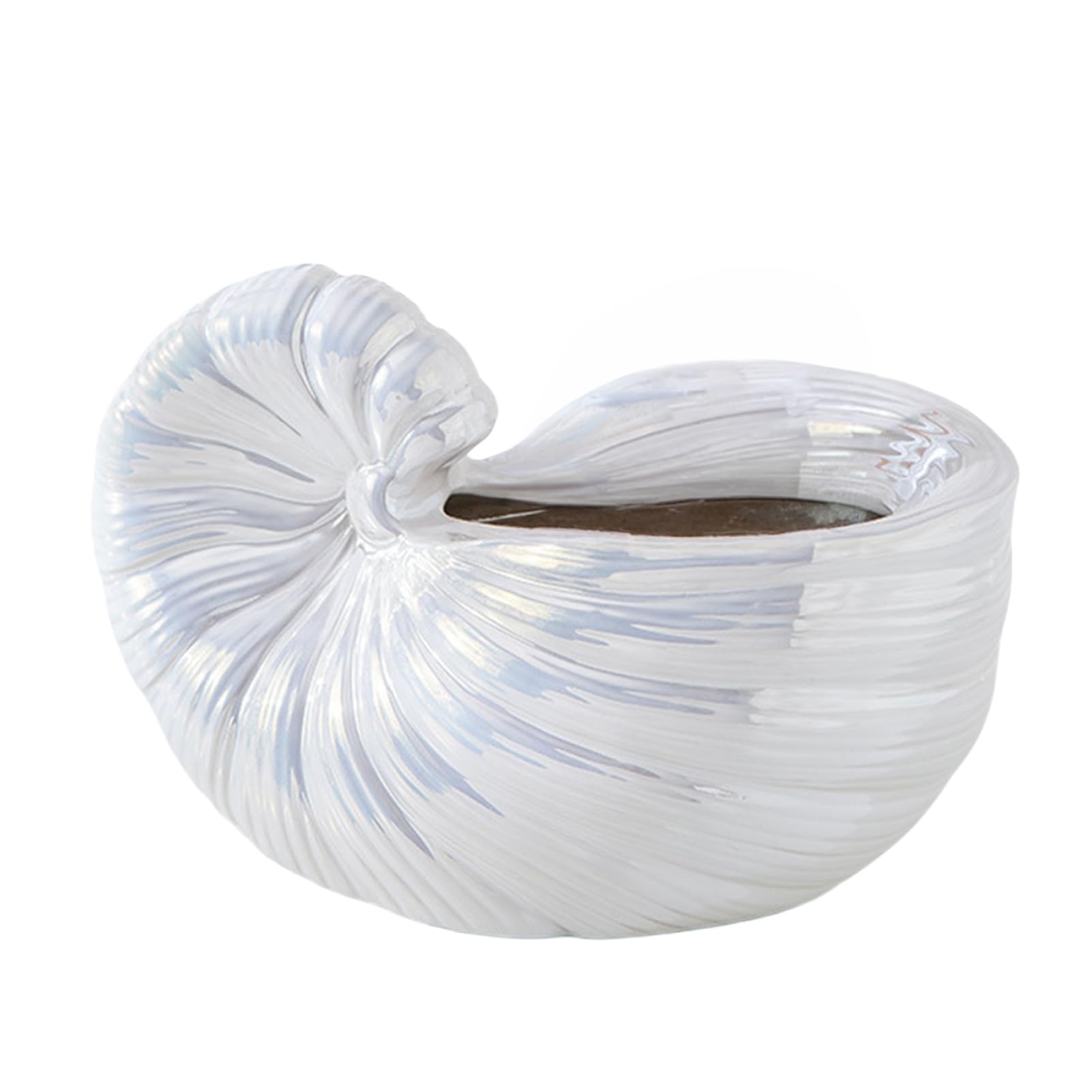Glifora Ceramics Tissue Box with Spiral Conch Surface Design - Matte Glaze, Stain-Resistant, Simple Style Towel Dispenser for Bathroom, Living Room and Desktop