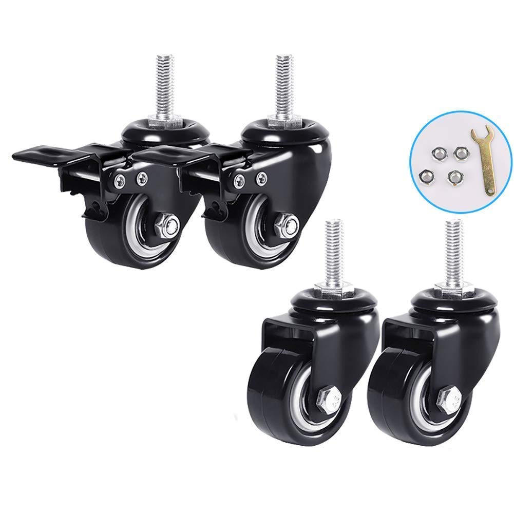 Roulettes de meuble 40mm M8 robustes avec frein pour support de fleur