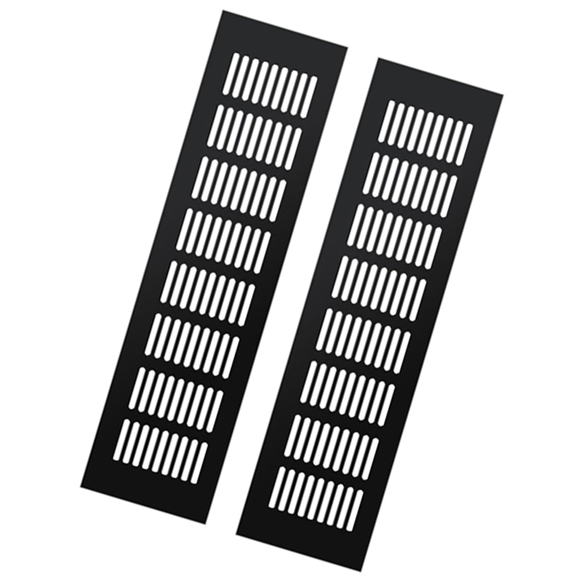 Copertura della griglia di ventilazione rettangolare in lega alluminio | Confezione da 2 misure multiple: for armadi, armadi, armadi e porte(80x250mm)