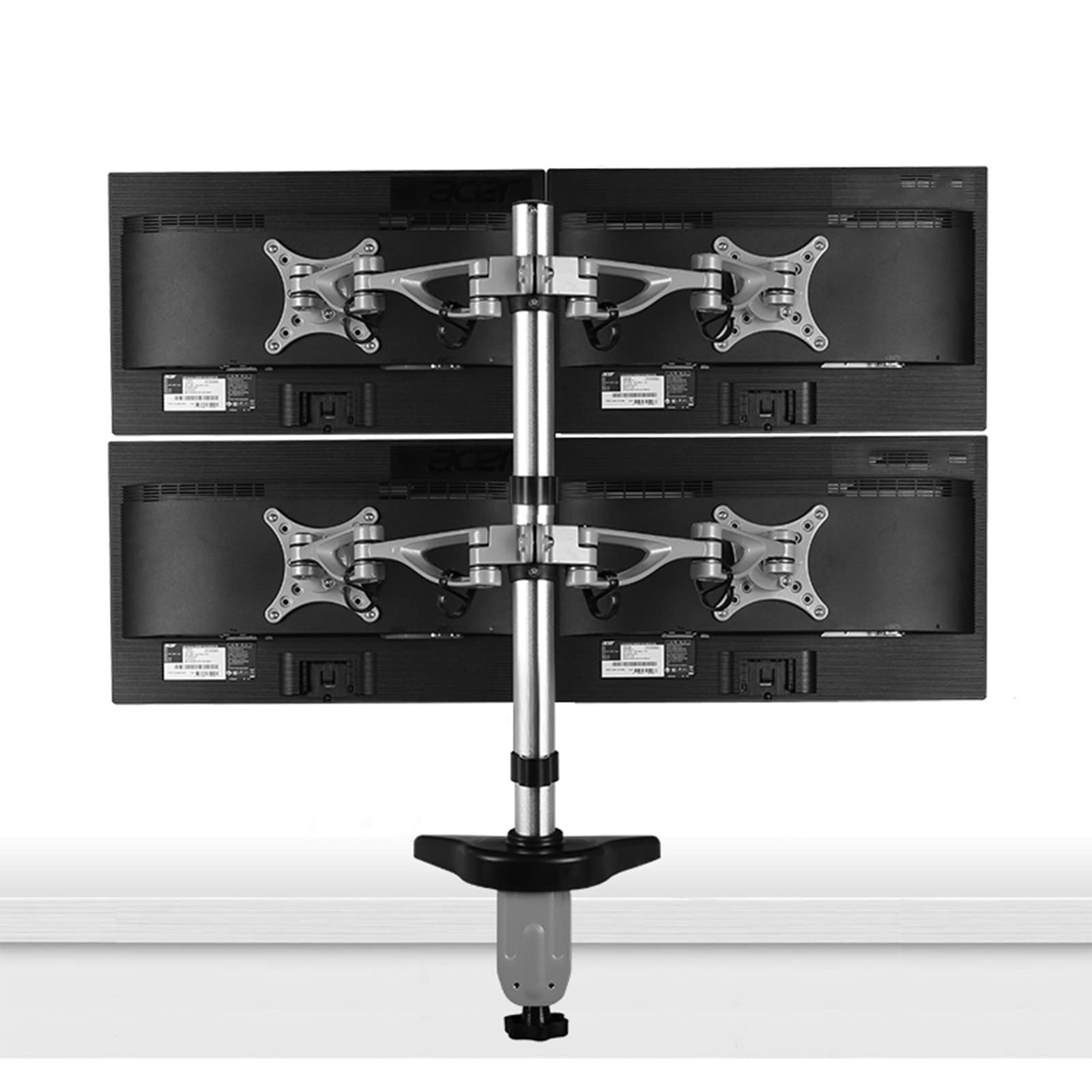 asdchZen 4 Monitor Mount,4 Monitor Stand For 10-24 Inches Computer Screens With Full Articulation,Height Adjustable/Tilt/Swivel/Rotate