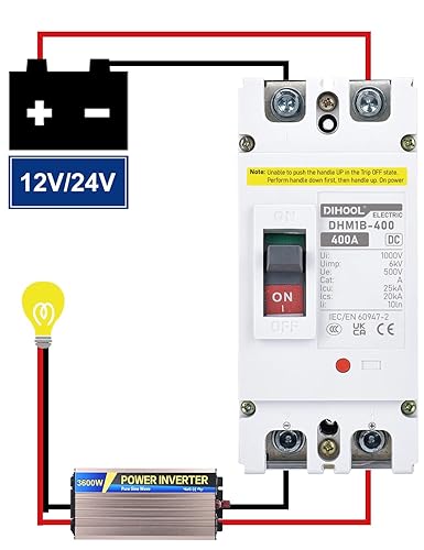 Miniatura 5 de DIHOOL Interruptor de desconexión de batería resistente, disyuntor de CC de 400 amperios para motor de arrastre de barco marino