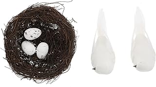 Abaodam 1 Set pigeon model bird breeding bird nest figurine artificial bird eggs white decorations tabletop decor vintage christmas decorations Outdoor Decors Foams Bird Nest Foams Nest