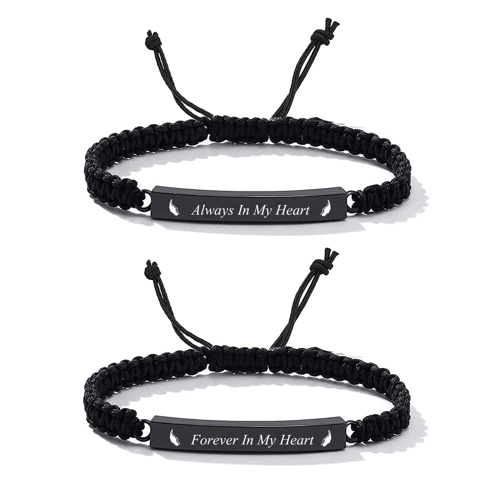 zeqingjw 2 Pack Cremation Bracelet Adjustable Braided Urn Bracelet for Ashes for Women Men Keepsake Memorial Bangle for Human Pet