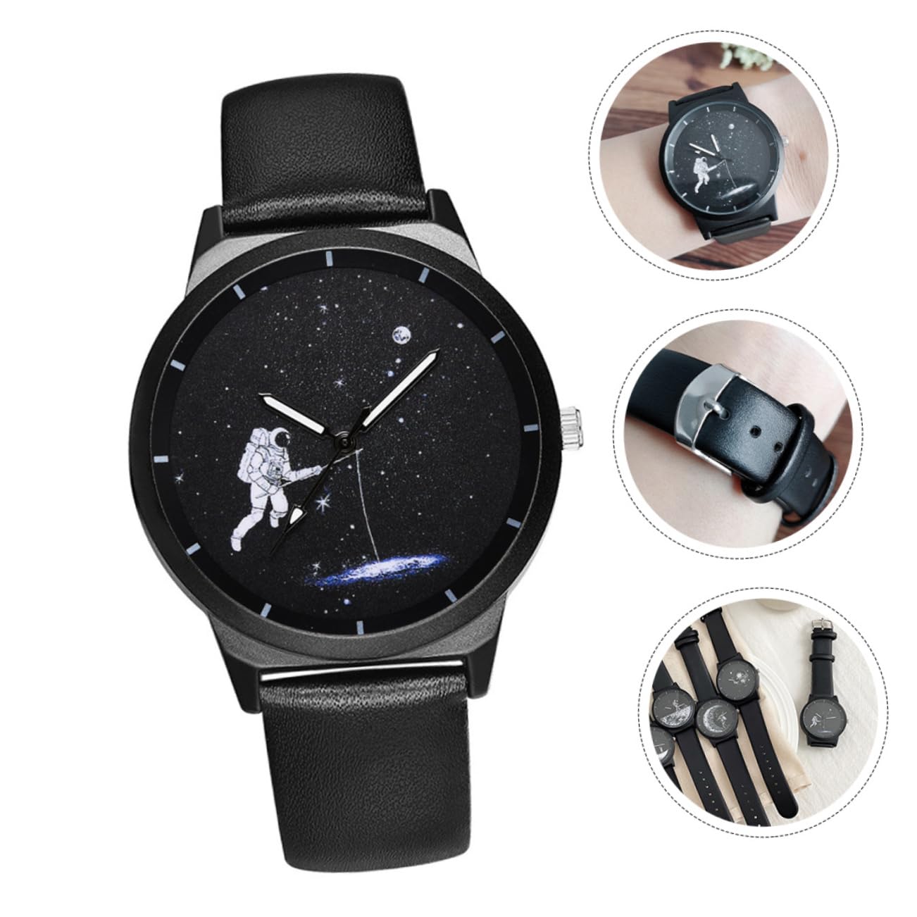 PACKOVE 5Szt zegarek astronauty panie i mężczyźni zegarki para zegarków lewitujący zegarek bransoletka bransoletki dla par kobiety oglądają zegarek na Sporty pasek Pala