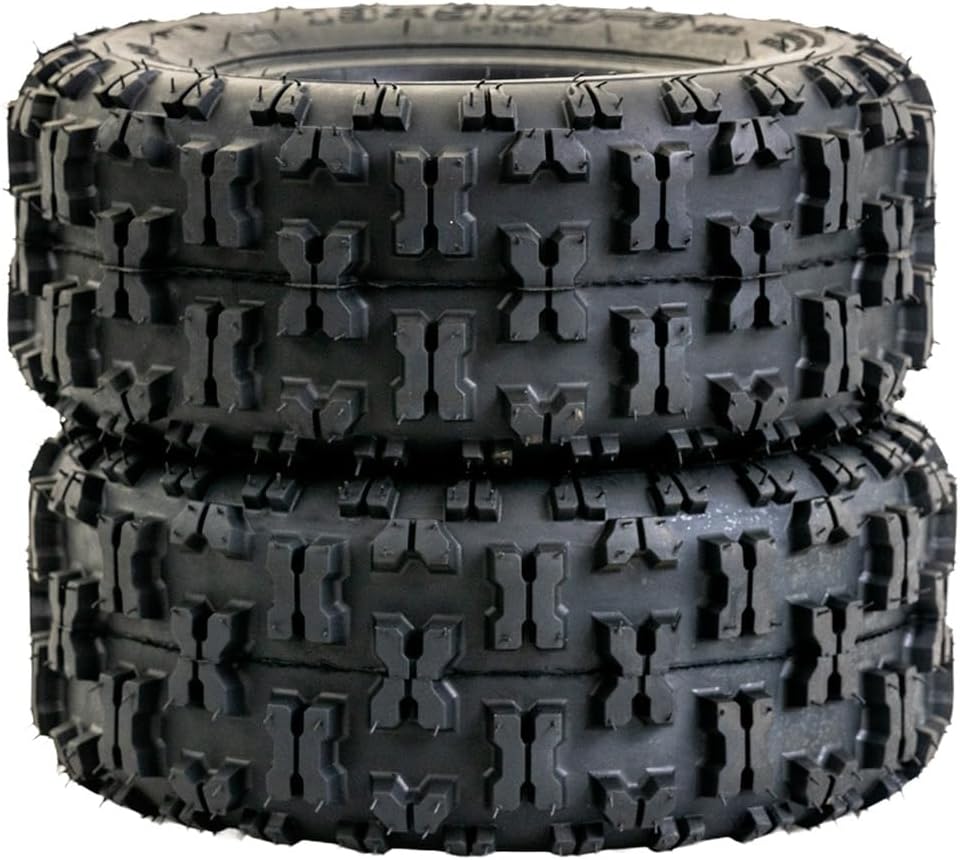 AlveyTech 13x5.00-6 Tire with Q129 Knobby Tread for ATV, Go-Kart, & Dune Buggy (Set of 2) - Replacement Tubeless Pneumatic Tires for Quad, 4-Wheeler, & Mini Bike like Monster Moto, TaoTao, & Coleman