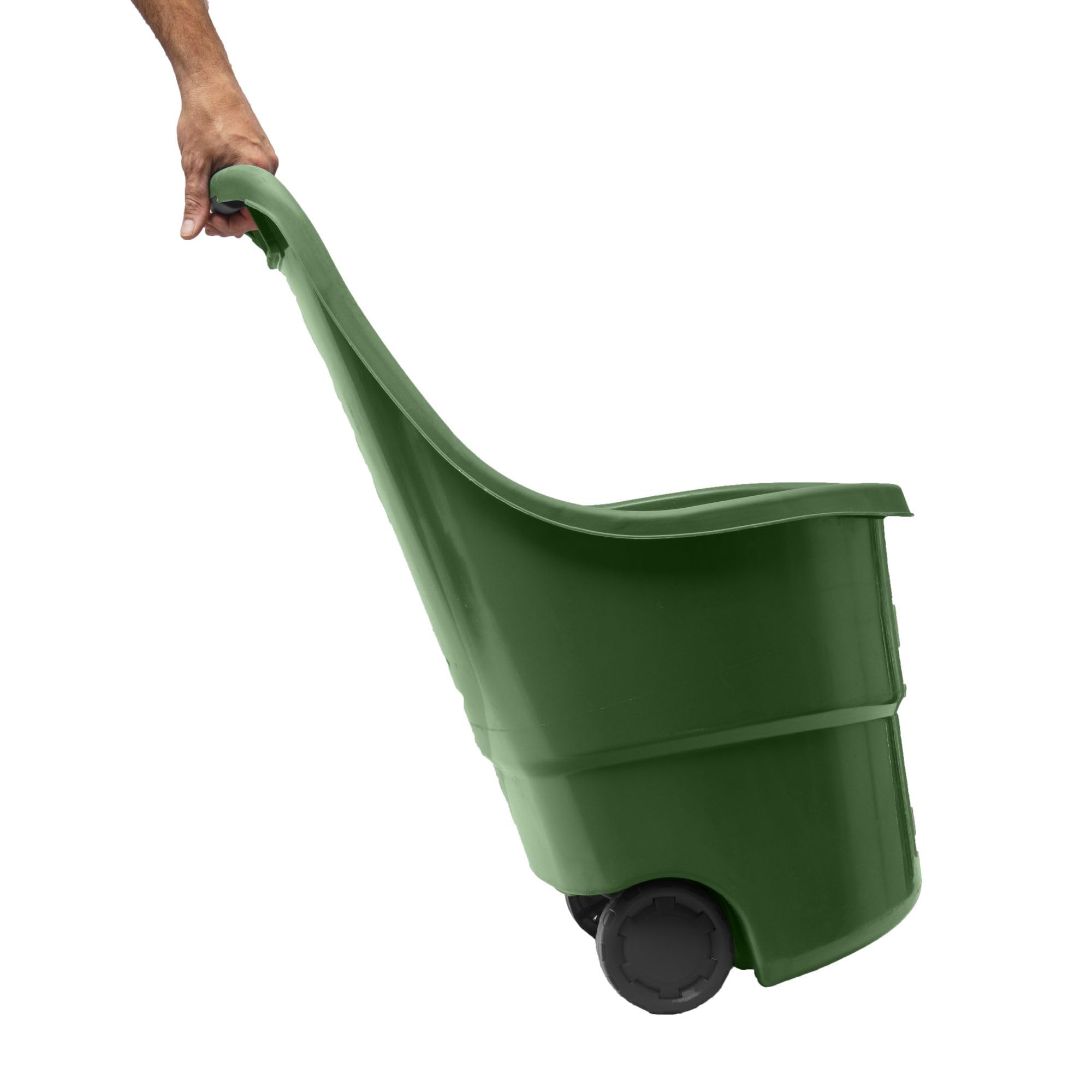 WERKA PRO, Chariot de Jardin sur Roues 45L, Transport Facile et Pratique, maniabilité Exceptionnelle, Conception Robuste en PVC, Vert, Standard