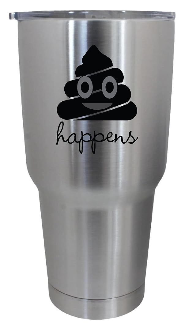 Epic Designs Cups drinkware tumbler sticker - Poop happens - cool sticker decal