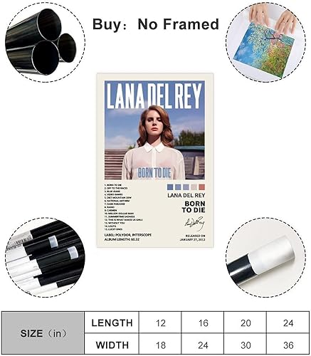 Miniatura 2 de Póster de Lana Del Rey con texto en inglés Born To Die de edición limitada póster en lienzo con diseño de arte de pared pinturas para sala de estar