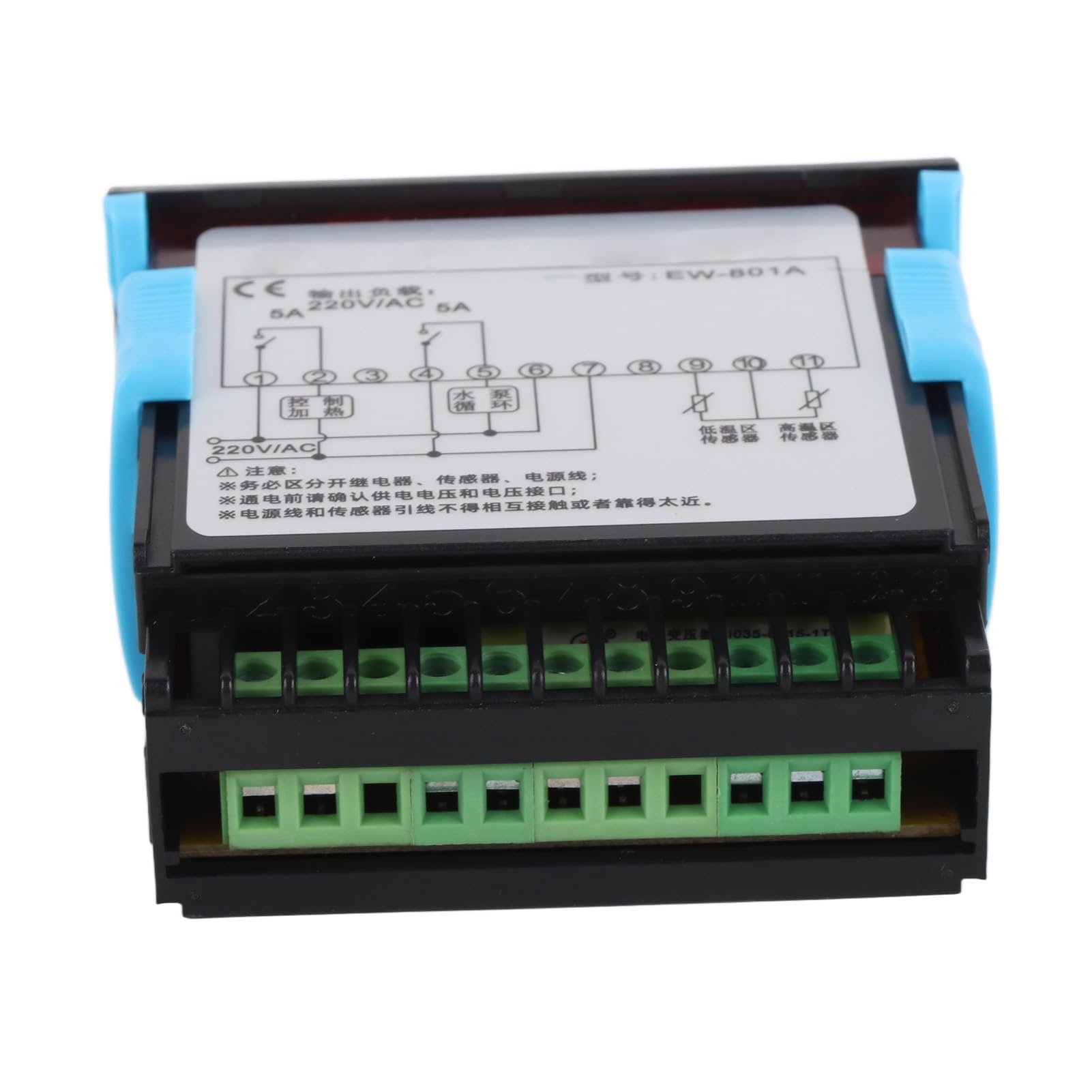 Regolatore di temperatura per scaldabagno solare con sensore a doppio canale, termostato con display digitale per riscaldamento elettrico con pompa (intervallo 2℃-99℃)