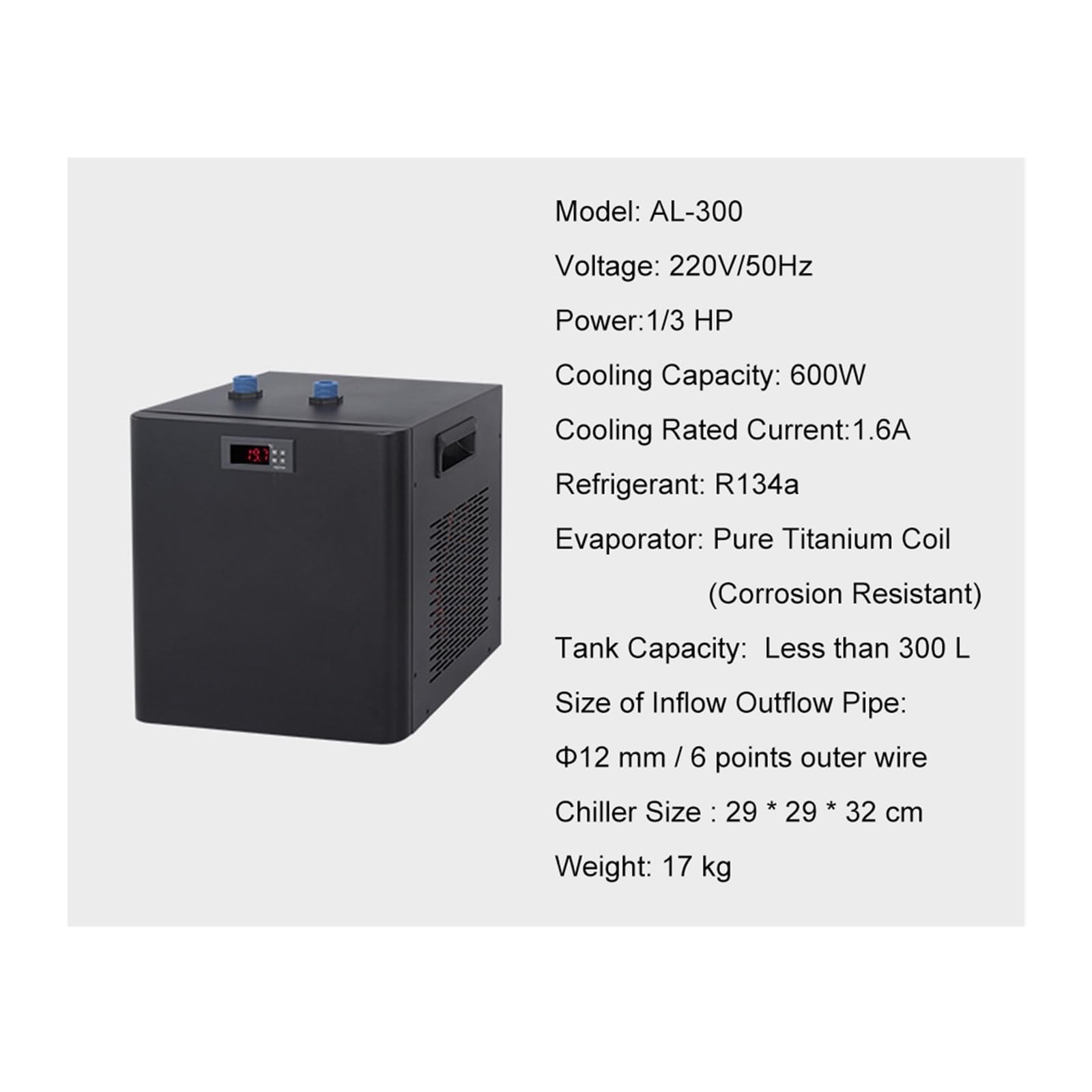 Grand Refroidisseur d'aquarium for 300L Poisson/planté/crevette/Marin/réservoir de Corail 1/3 Refroidisseur d'eau système de Refroidissement Accessoires d'aquarium