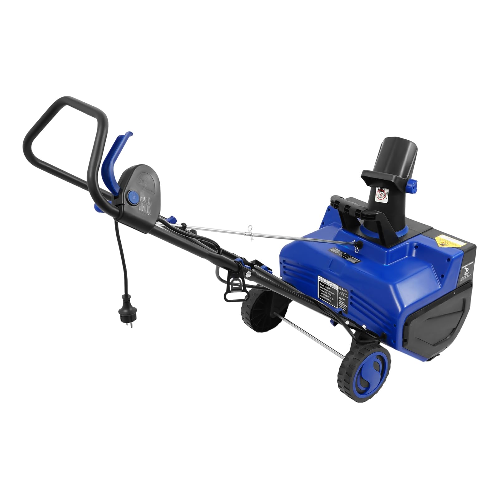 Elektryczna odśnieżarka 220 V, 2400 W, pług do śniegu z diodami LED, szerokość robocza 56 cm, obracana o 180° zjeżdżalnia i zasięg wyrzutu 7,6 m