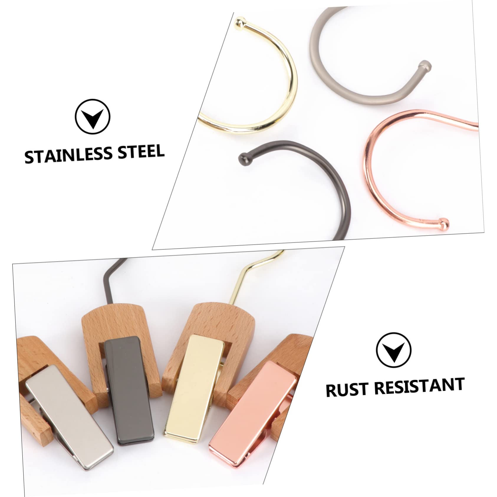 Angoily Mollette da Bucato Sicure i Tessuti in Legno e Acciaio Inossidabile Set 5 Pezzi per Asciugatura Colore Casuale Clip Multiuso per Calzini e Fazzoletti