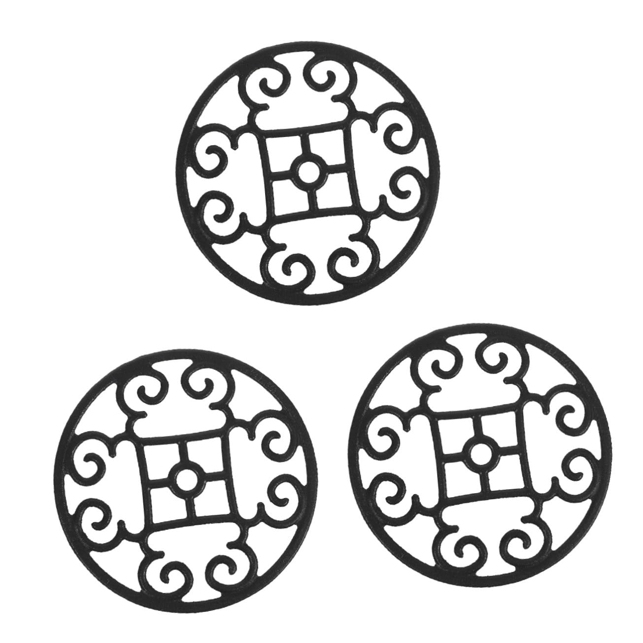 3 Stück Gusseisen Wok Ring Gasherd Herdrost Hitzebeständig Topfträger Rund für Kleinere Töpfe Pfannen Balancierung Herdplatten Kochen Küche
