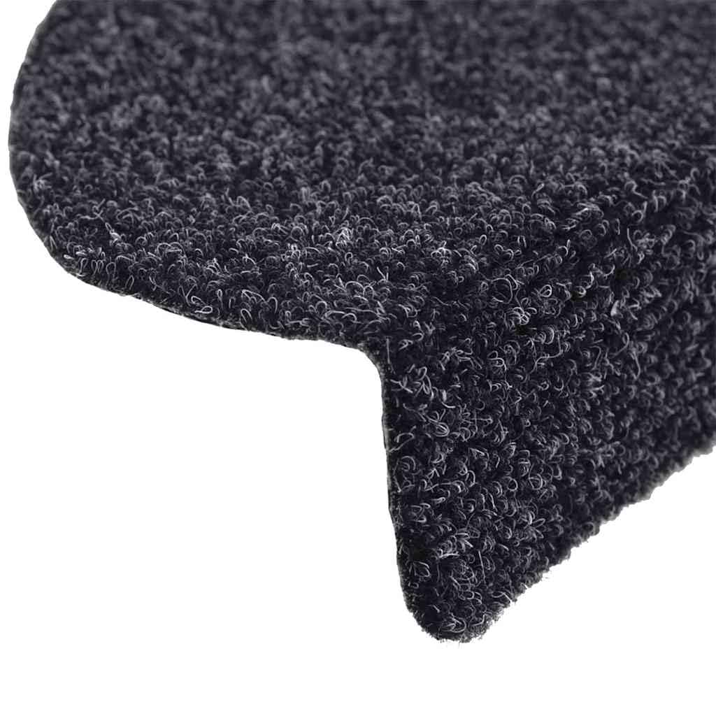 Maty na schody samoprzylepne, 10 szt., 56 x 17 x 3 cm, czarne, półokrągłe, antypoślizgowe, z ochroną przed hałasem i schodami drewnianymi, nadają się do prania, odporne na zarysowania