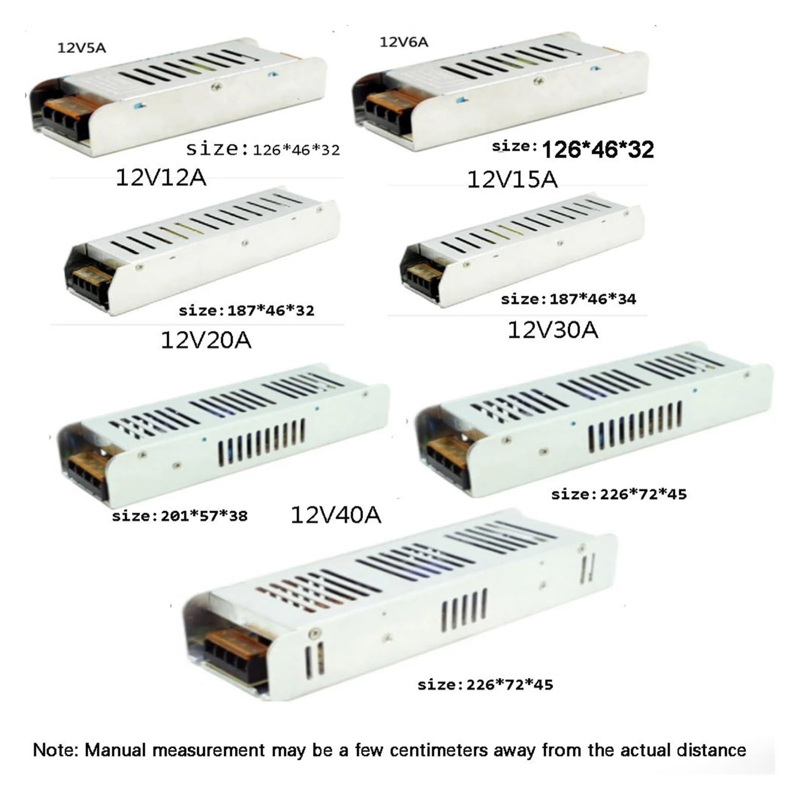 Fuente de alimentación conmutada de Tira 24V DC 12V 24W 60W 360W 600W Transformador de luz AC 170-240V Adaptador de Fuente SMPS for Tiras LED(Q_20A)