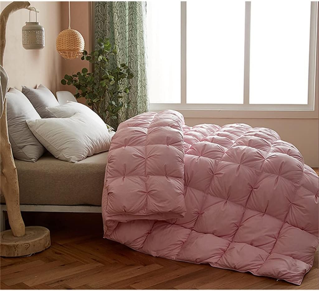 ASXDCP ホワイト グース ダウン キルト 冬 暖かい 羽毛布団 クイーン