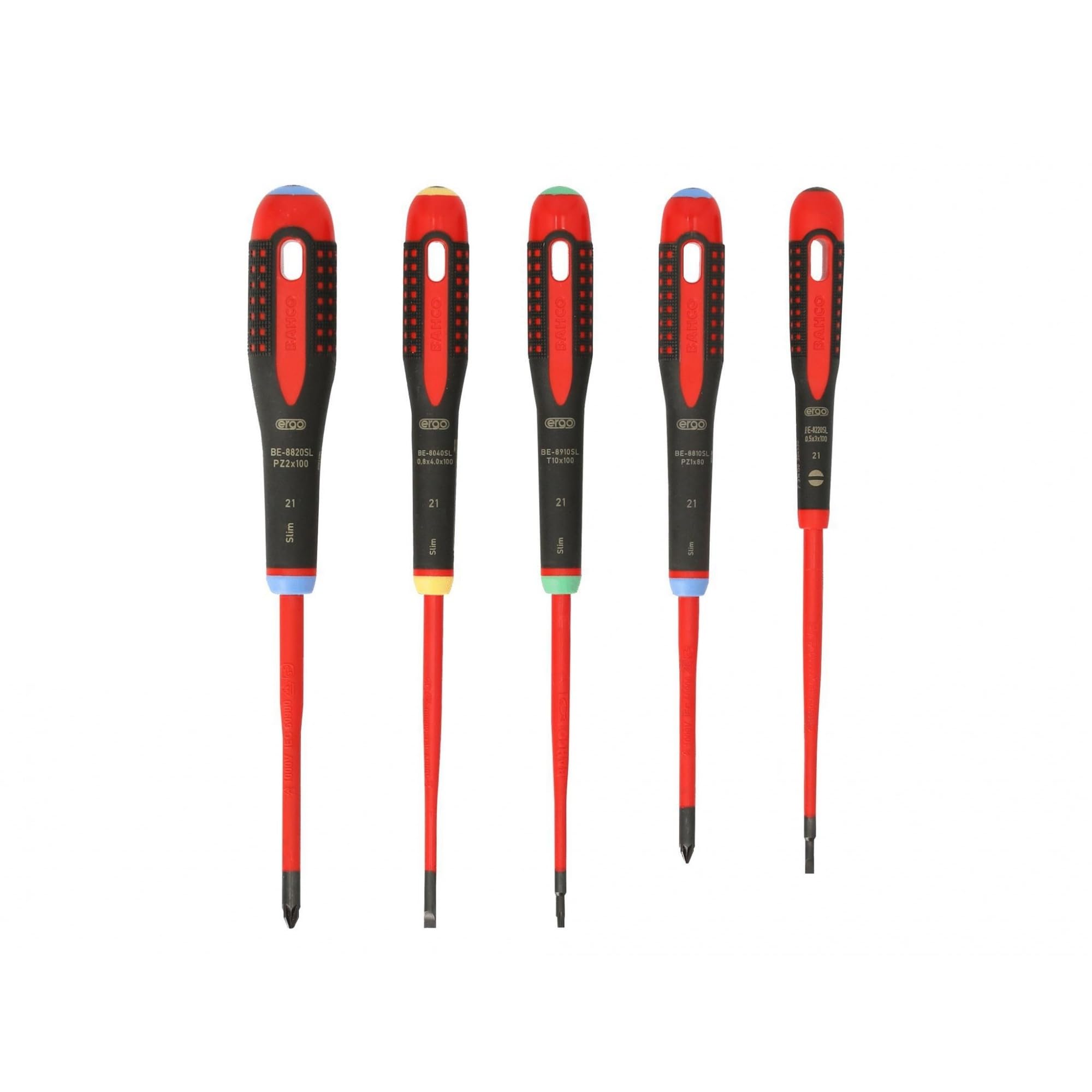 Bahco Black Be9872sl Ergo™ 5 Piece Vde Insulated Screwdriver Set